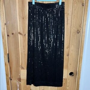 NWOT CHASER Black Sequin Skirt